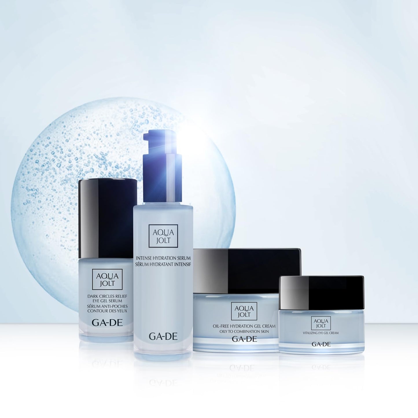 GA-DE Aqua Jolt Intense Hydration Serum - Face Serum with Hyaluronic Acid and Aquaxyl Technology - with Vitamin E and Ginger Root Extract - 1 oz