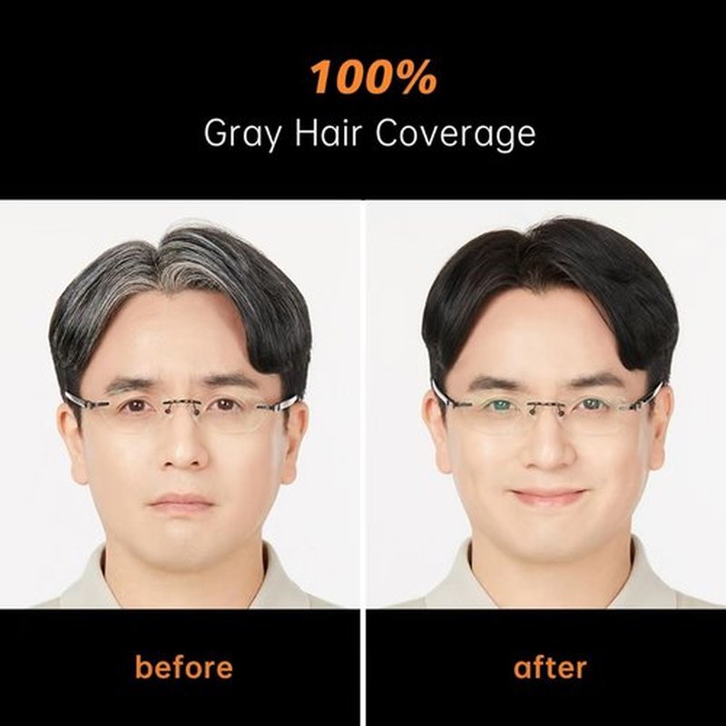 Happy Innocent Hair Color Shampoo for Gray Hair-Black Hair Dye Shampoo,4 In 1 Easy to use Natural&Long Lasting Looking Ammonia Free