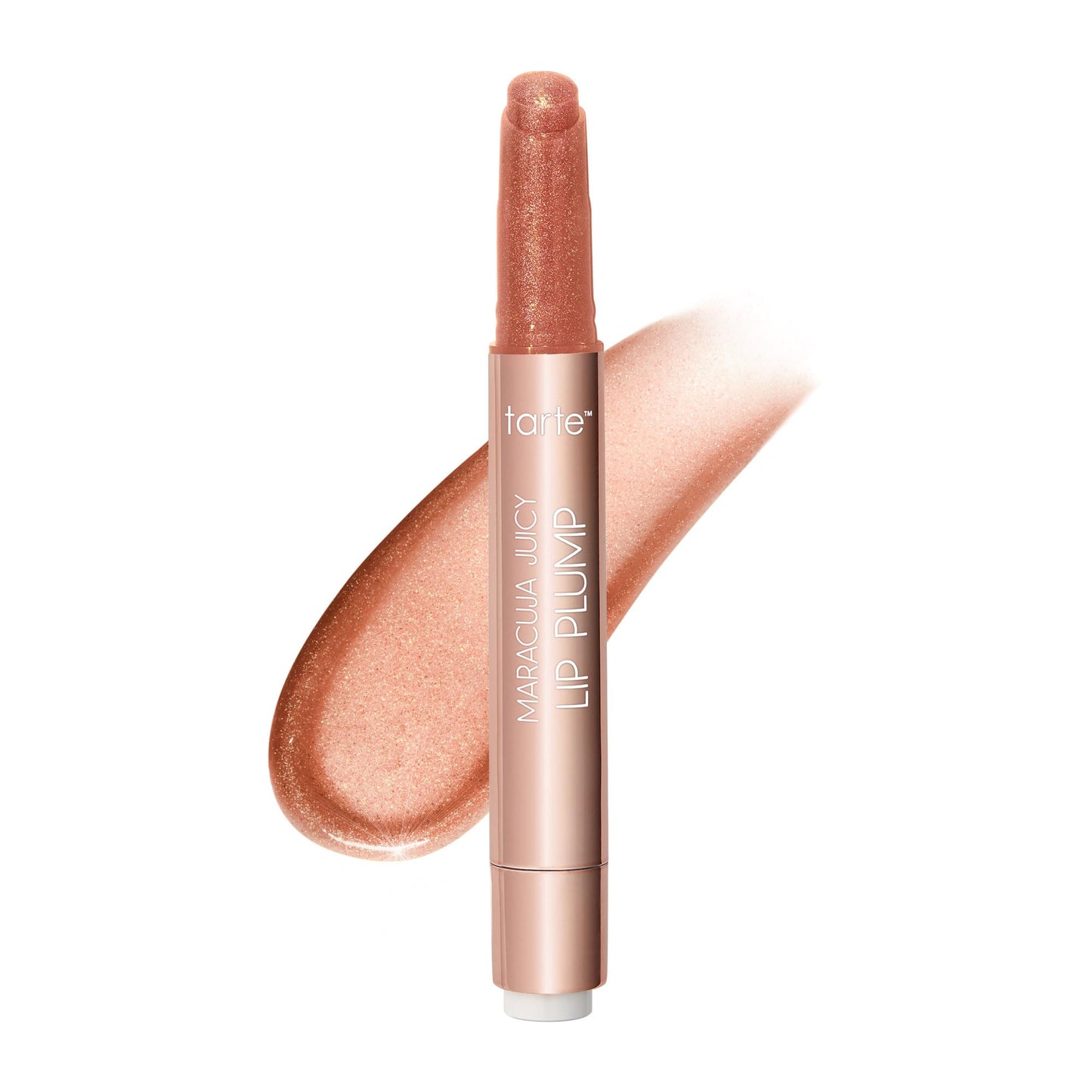 tarte maracuja juicy shimmer glass lip plump – Hydrating & Volumizing Lip Gloss Balm with Hyaluronic Acid & Vitamin E, Plumps & Moisturizes, Vegan & Cruelty-Free, full size, rosy copper