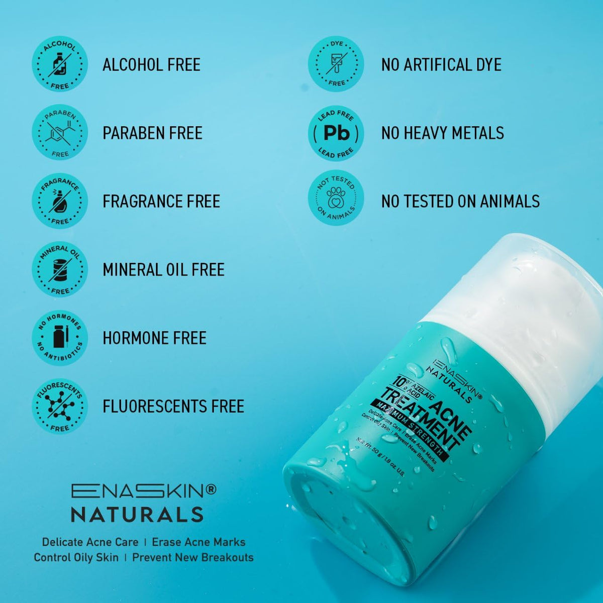 Acne Pimple Spot Treatment Cream: Cystic Hormonal Breakouts Control for Face & Back - 2% Salicylic Acid, Fast Redness Relief, Fades Blemishes & Post-Acne Marks, Teens-Adults, 1.8 oz