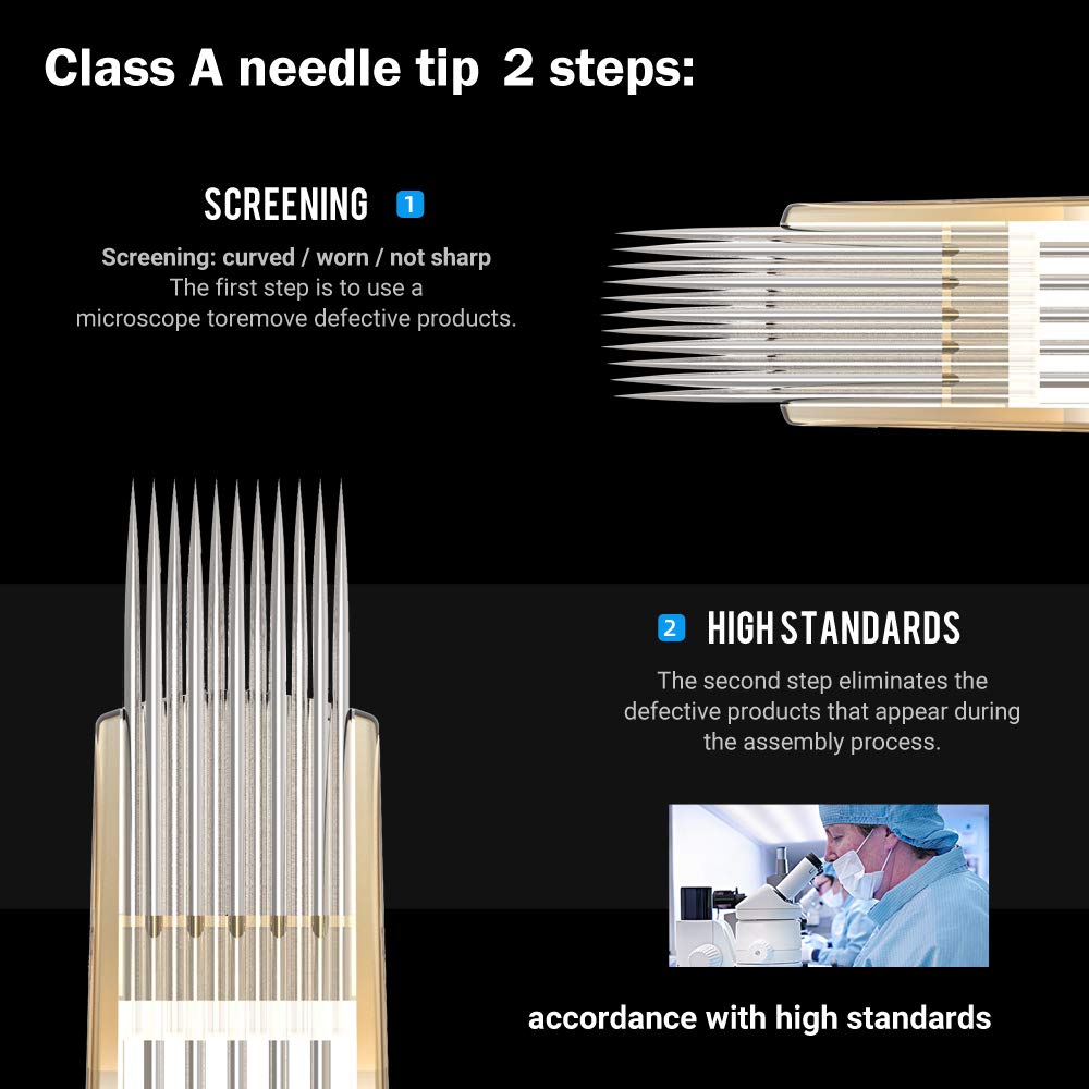 CHUSE 20pcs Cartridges Disposable Tattoo Needle Standard 19 Curved Magnum (1219RM)