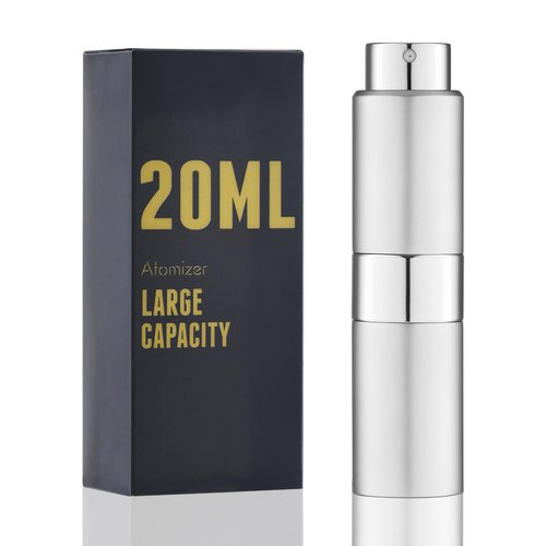 owlyee 20ML Perfume Atomizer, Travel Cologne Spray Bottle, Mini Empty Sprayer Dispenser (Silver, 1PCS)