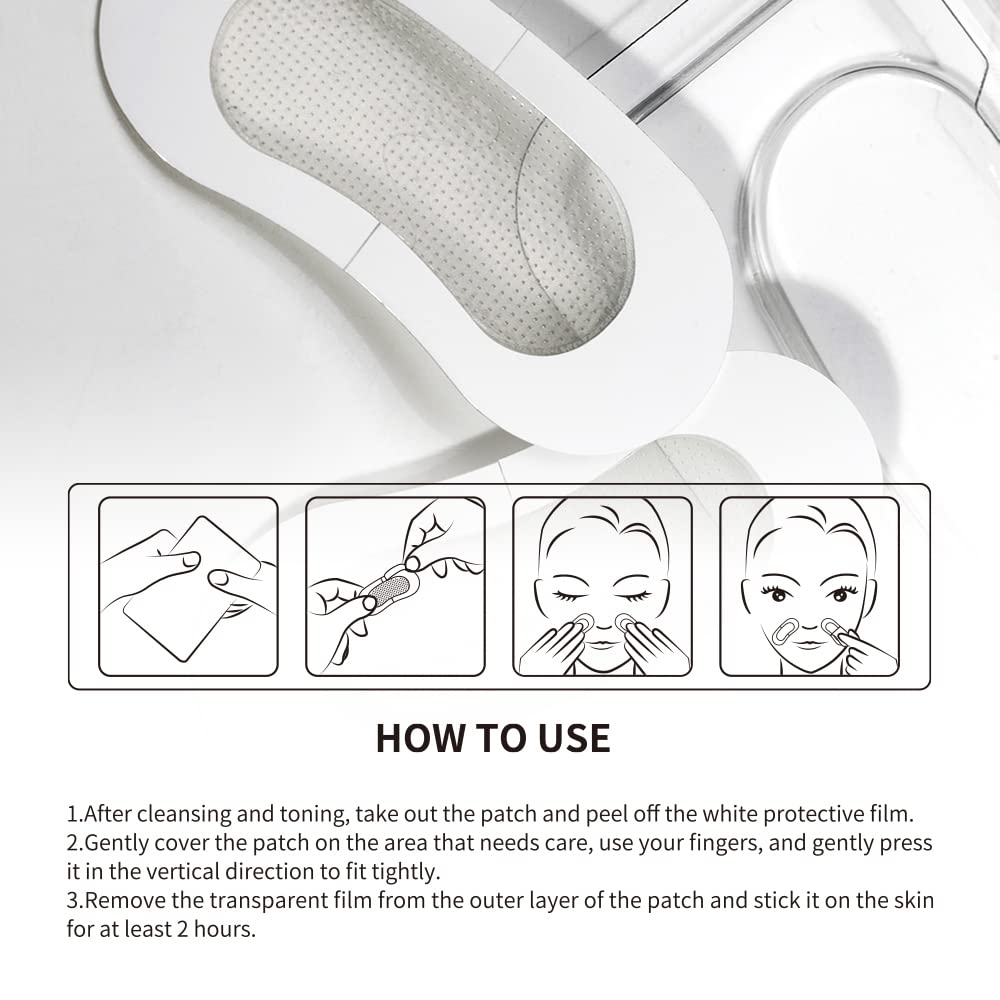 Microcrystal Nasolabial Folds Patch with Hyaluronic Acid Face Wrinkle Patches Anti-Wrinkle Smile Lines Patches Around Mouth Face Tape