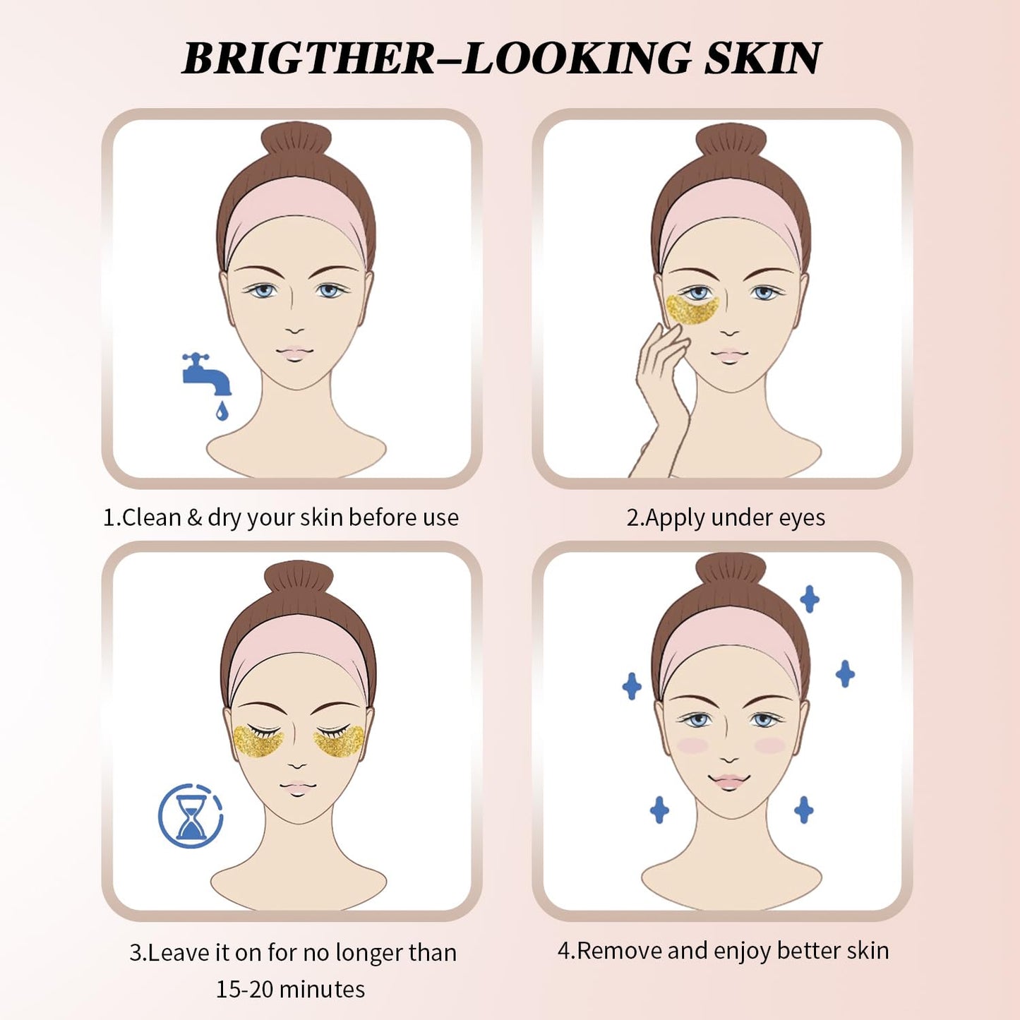 Onespring Under Eye Patches (24 Pairs) - Bridesmaid Gift, Gift for Her - 24K Gold Under Eye Masks for Dark Circles, Puffy Eyes, Wrinkles - Rejuvenating & Revitalizing Eye Skincare Treatment
