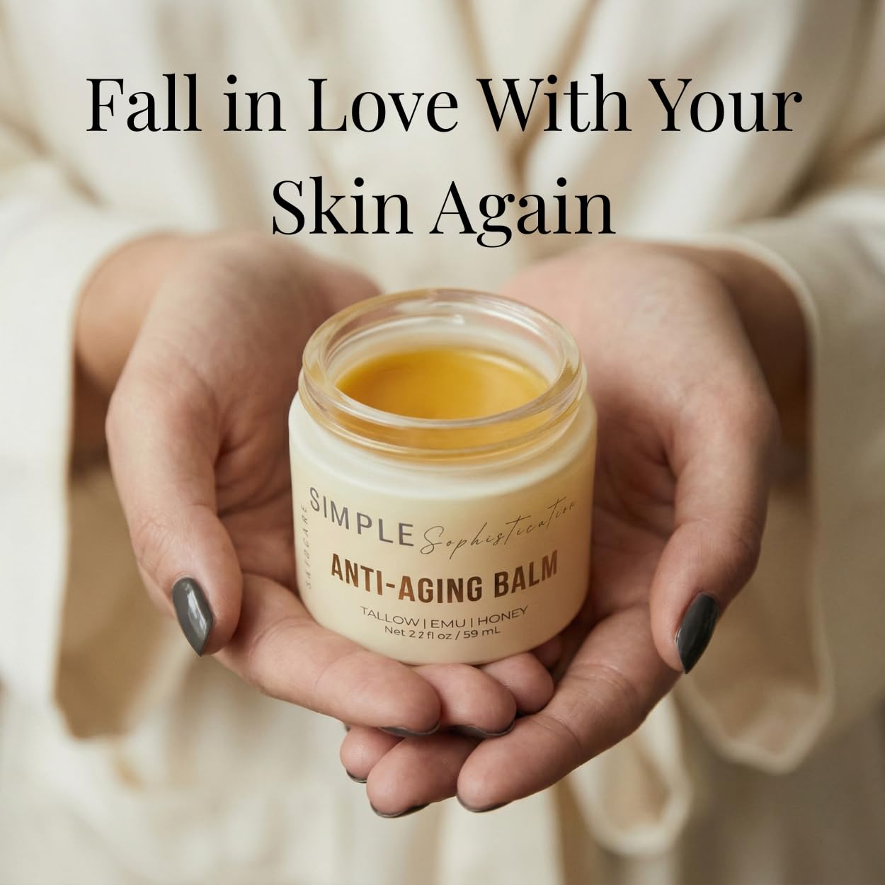 Simple Sophistication Tallow Emu Honey Balm | Nourishing Face & Body Moisturizer with Manuka Honey & Emu Oil, Non-Greasy Natural Skincare (Anti-Aging Balm with CoQ10 + Resveratrol)