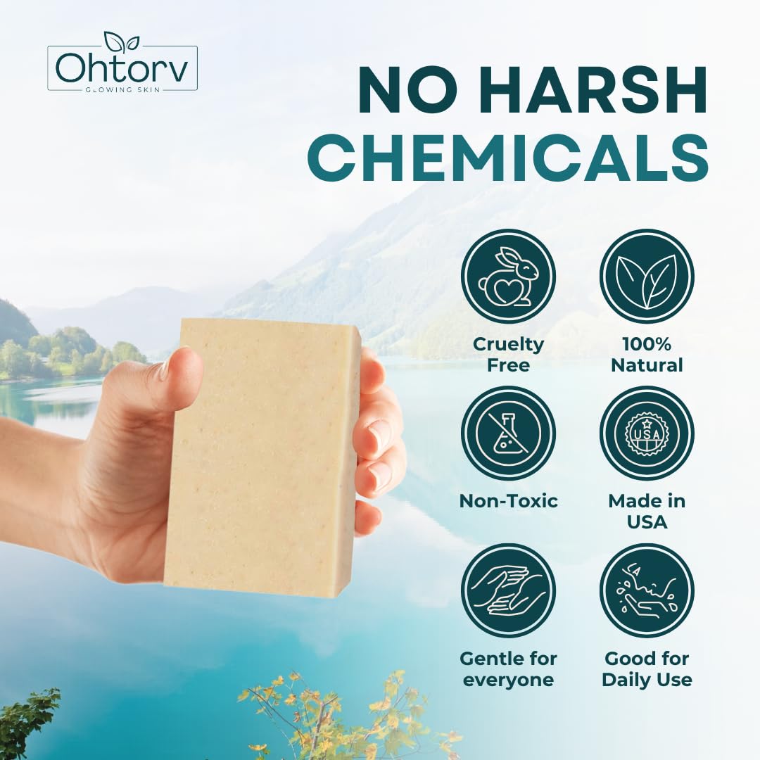 Eczema Soap Bar for Face and Body – All Natural Dermatitis, Psoriasis Treatment for Dry Itchy Sensitive Skin Relief – Gentle Detoxifying, Healing, Anti-Itch, Oatmeal Goat Milk Wash for Kids, & Adults