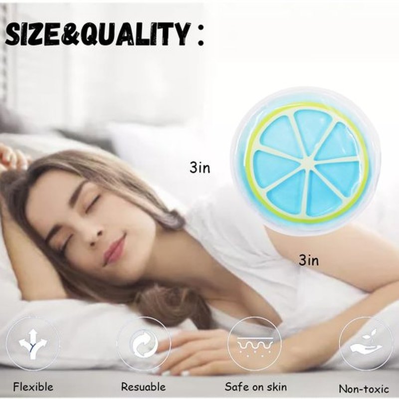 Eye Pad, Eye Gel Ice Pack, Reusable Gel Eye Mask, Eye Cooling Pad Hot Cold Therapy Eye Patch,Gel Eye Pad Cold Eye Mask Hot Cold Compress Reusable Gel Eye Pads Treat Eye Swelling Yellow