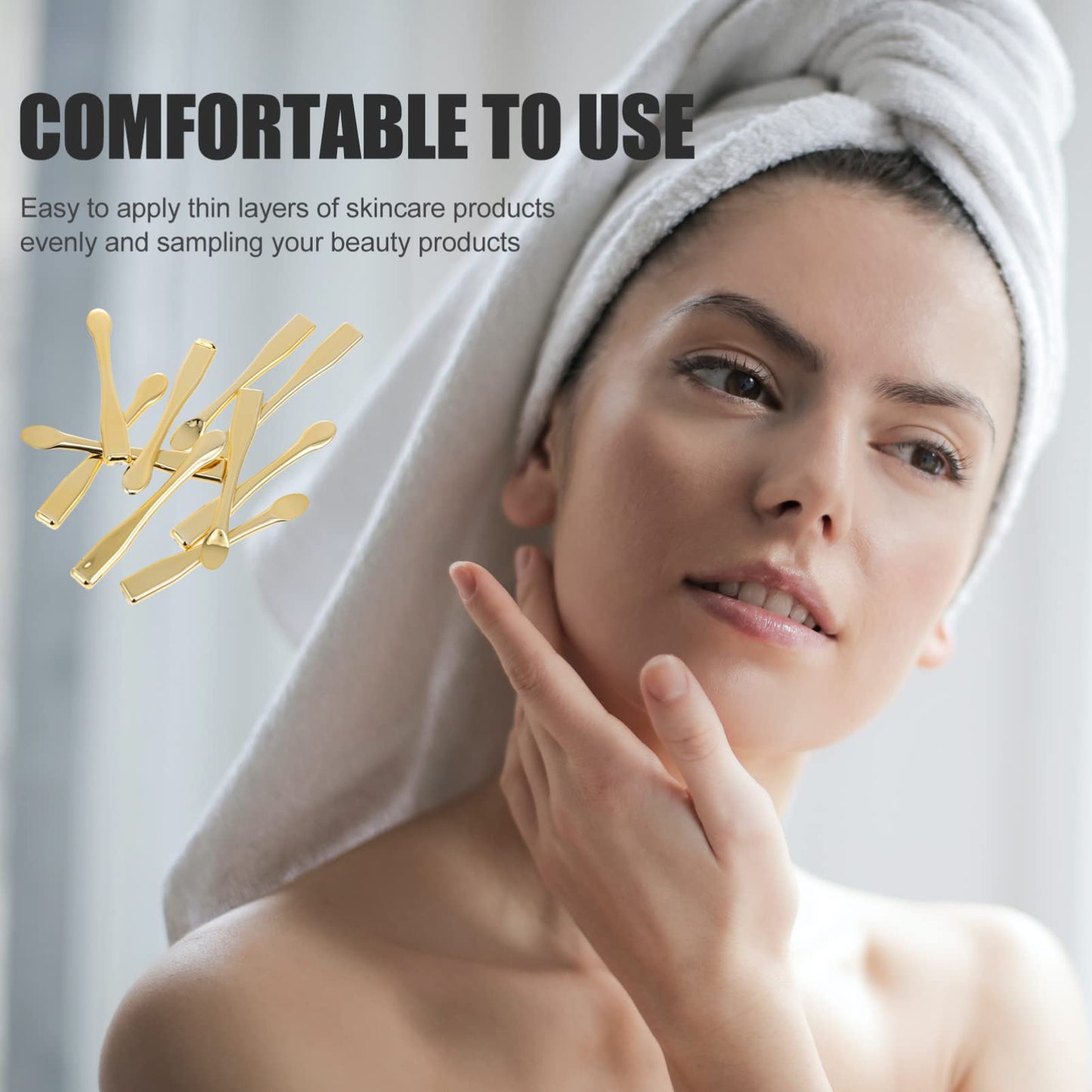 FOMIYES Facial Mask Spoon Abs Cosmetic Scoop 2.4 Inch Mini Makeup Spatula for Even Application of Creams Serums Lotions Skincare Tool for Home Travel