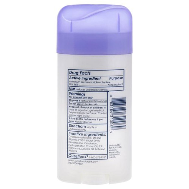 Sure Anti-Perspirant & Deodorant Invisible Solid Fresh & Cool 2.60 oz (Pack of 6)