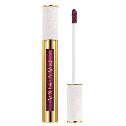 MAKI YIKA Dark Purple Lipstick for Women Metallic Lipsticks Glitter Long Lasting Lipstick No Smudge No Transfer Liquid Lip Gloss (BR16 Last Kiss)
