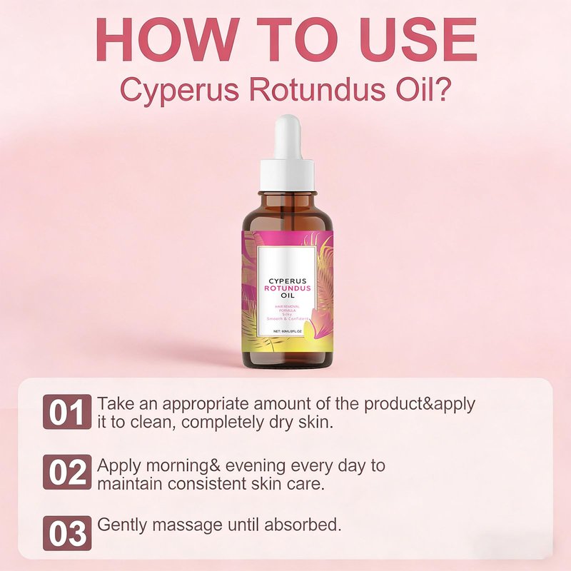 EZBNG Renovia Cyperus Rotundus Oil, Renovia Hair Removal, Natural Cyperus Rotundus Oil for Hair Removal, Moisturizing & Soothing, Reduces Hair Growth, Safe for All Skin Types