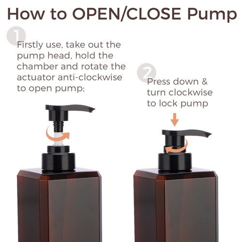 Suream 27oz Bathroom Countertop Soap Dispensers, Plastic Lotion Dispenser, Refillable Cosmetic Pump Dispensers, Square Bathroom Shower Containers for Shampoo, Body Wash, Hand Soap, Oil