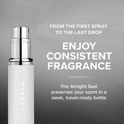 Travalo Classic HD Perfume Atomizer | Genie-S TSA Approved Travel Perfume Bottle Refillable | Reusable Airtight Easy-Fill Mini Pump Sprayer | Lightweight Elegant Design w/Volume Window | White 0.17oz