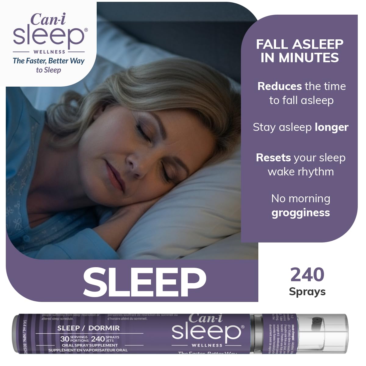 Can-i Menopause Supplements for Women – Perimenopause Supplements Women – Menopause Support when Facing Sleep Issues, Brain Fog, Fatigue & Hot Flashes – Fast-Acting Oral Vitamin Sprays – 480 Sprays