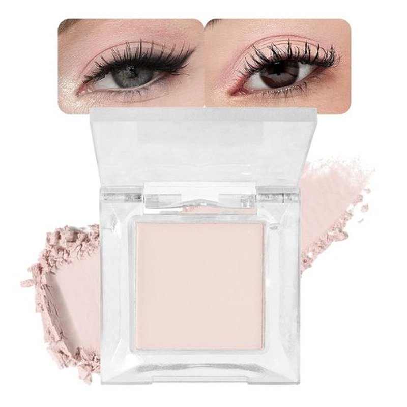 HHLTOH Eyeshadow Single Matte, High-Pigment Monochrome Eye Shadow Pressed Powder, Everyday Velvety Silky Eye Makeup Looks, Professional Long-Lasting Waterproof Single Eyeshadow Palette, Light Nude 01
