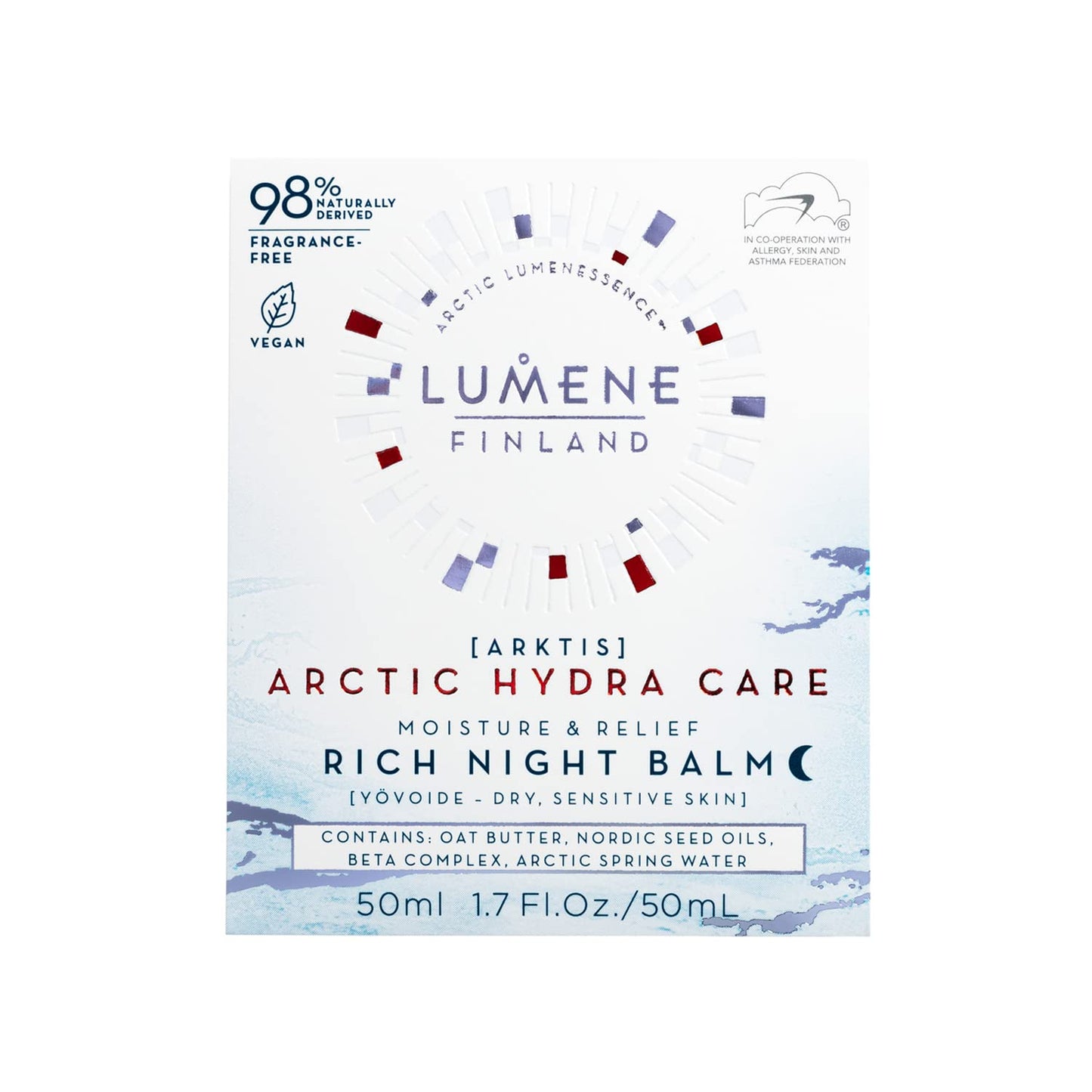 Lumene Arctic Hydra Care Arktis Moisture & Relief Rich Night Balm, 1.7 Fl Oz