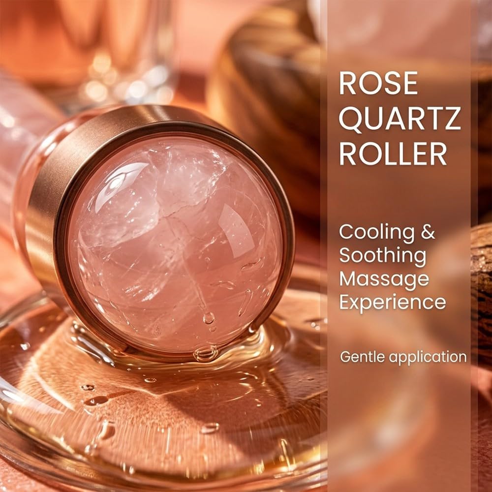 RAINPOT Organic Castor Oil Roll On with Rose Quartz Roller – 100% Cold Pressed Moisturizing Oil for Brows, Lashes, Face, Hairline & Dry Skin – Travel Friendly Leakproof Roller Bottle (2)
