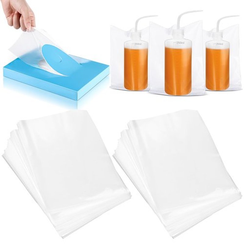 Harloon 500 Pcs Disposable Tattoo Bottle Bags Tattoo Wash Bottle Bags Tattoo Squeeze Bottle Bag Tattoo Bottle Covers 6 x 8 Inch Disposable Plastic Bags for Tattoo Cleaning Supplies (Transparent)