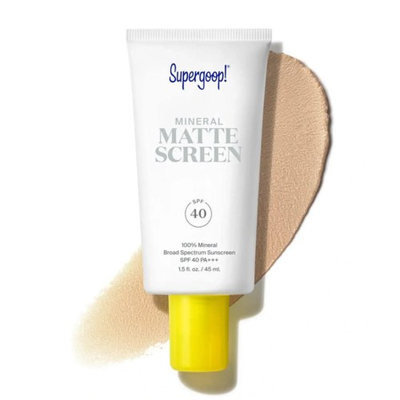 Supergoop! Mineral Mattescreen (SPF 40) - 45 mL - 100% Mineral, Oil-Free Broad Spectrum Sunscreen - Smooths Skin’s Appearance, Minimizes Pores & Controls Shine - Water & Sweat Resistant