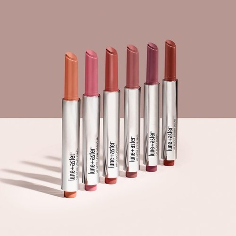 LUNE + ASTER Lip Glide | Glossy, Dewy Lightweight, Balmy-Gel Lipstick - Pale Peach