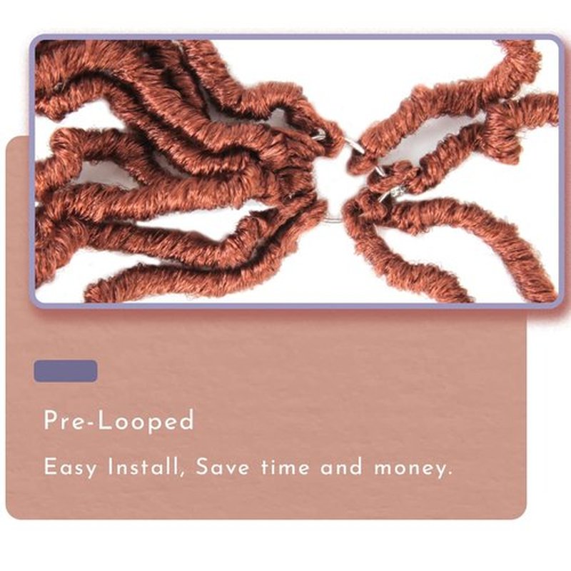 BOHOBABE Ginger Faux Locs Crochet Hair 18 Inch, Boho Soft Crochet Locs with Curly Ends, Long Ginger Red Bohemian Goddess Locs Crochet Braids for Black Women (6 Packs, 350#)