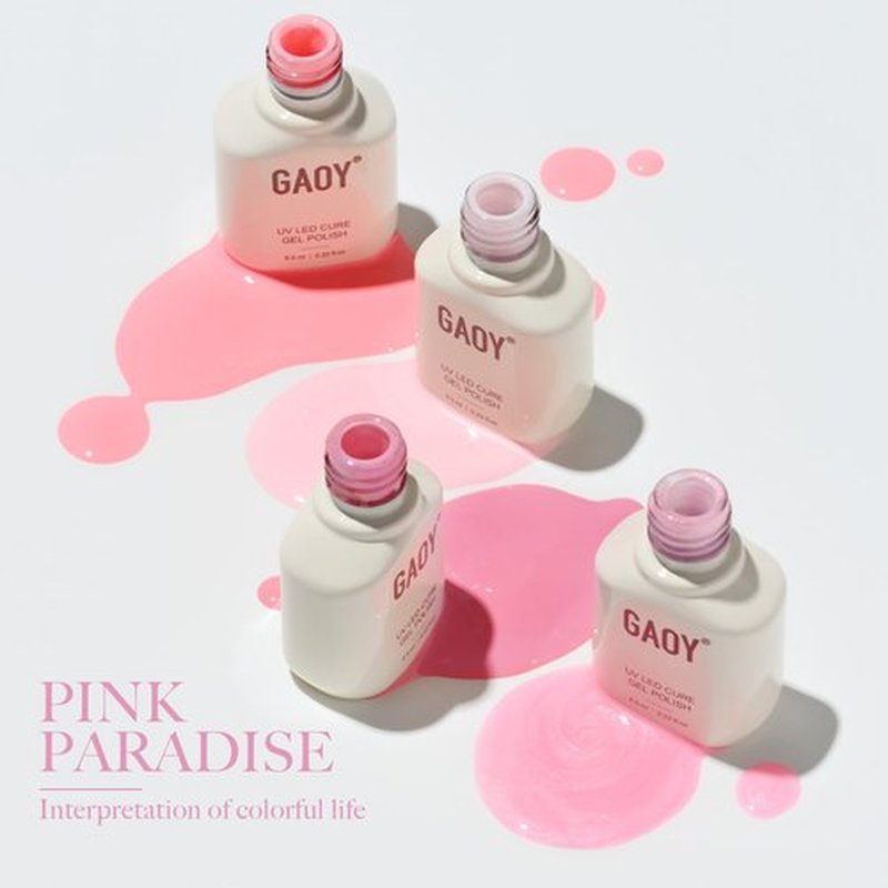 GAOY 23 Pcs Gel Nail Polish Kit, White Pink Nude Colors UV Gel Nail Polish Set with Glossy & Matte Top Coat and Base Coat for Nail Art DIY Gel Nail Kit