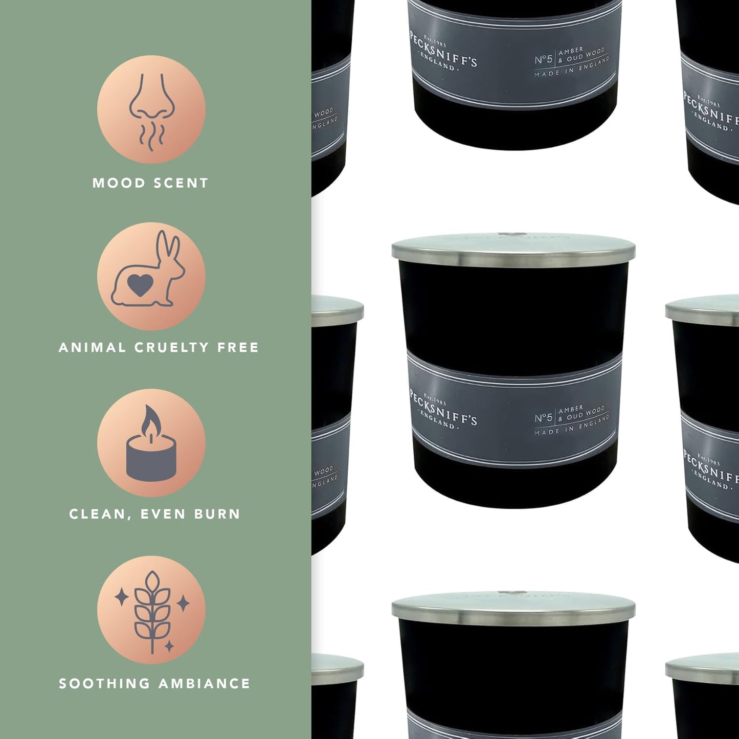 Pecksniff's Amber Deep-Sleep Aroma Therapy Candle | 1 Wick, 184g/6.49oz