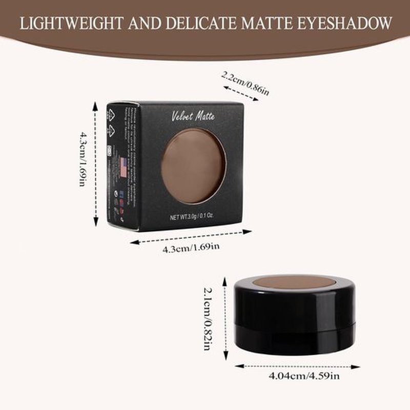 FIVEFULU Single Light Brown Eyeshadow, Pressed Powder Matte Light Brown Eye Shadow Palette Make-up, Blendable Long Lasting High Pigment Brown Eye Makeup Halloween Brown Eye Paint & Face Body Paint