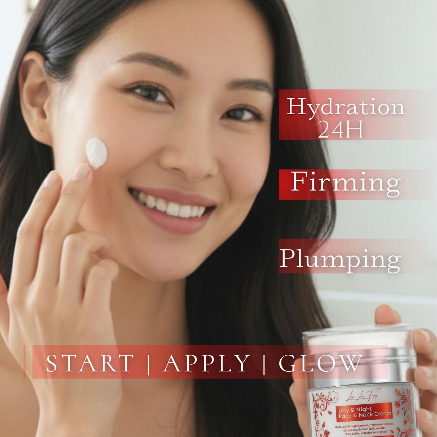 Retinol, 5 Peptides & Collagen Face Cream – Korean-Inspired Skincare Anti-Aging Day & Night Moisturizer with Hyaluronic Acid, Ceramides & Niacinamide Face, Neck & Décolleté 1.7 fl oz