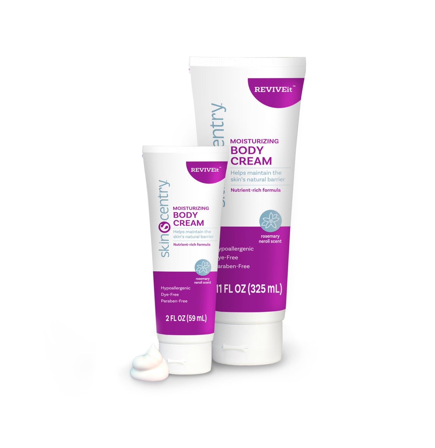 SKINCENTRY Moisturizing Skin Cream - Hydrating Body Cream for Dry & Sensitive Skin, Hypoallergenic Lotion with Squalane, Ectoin & Calendula, Fast Absorbing, Non-Greasy, Rosemary Neroli Scent - 11 oz
