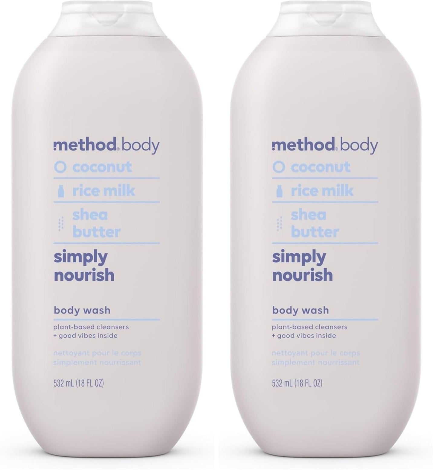 Method Body Wash, Simply Nourish, Paraben and Phthalate Free, 18 oz (Pack of 2)