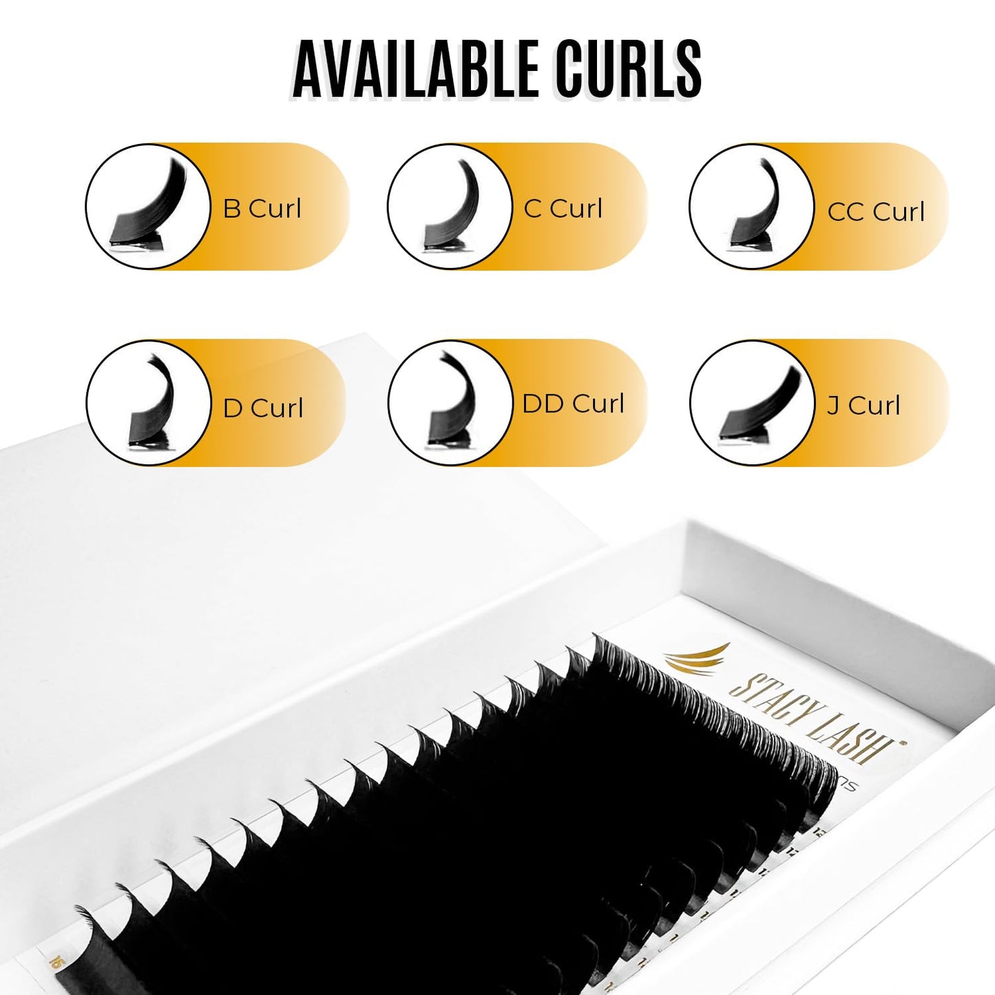 Individual Lashes Semi Permanent Mink Lashes by STACY LASH | Volume & Classic Lash Extensions | C Curl Eye Lashes | Eyelash Extension Supplies for Lash Tech | 16-Rows Lash Tray | C-0.05-9mm