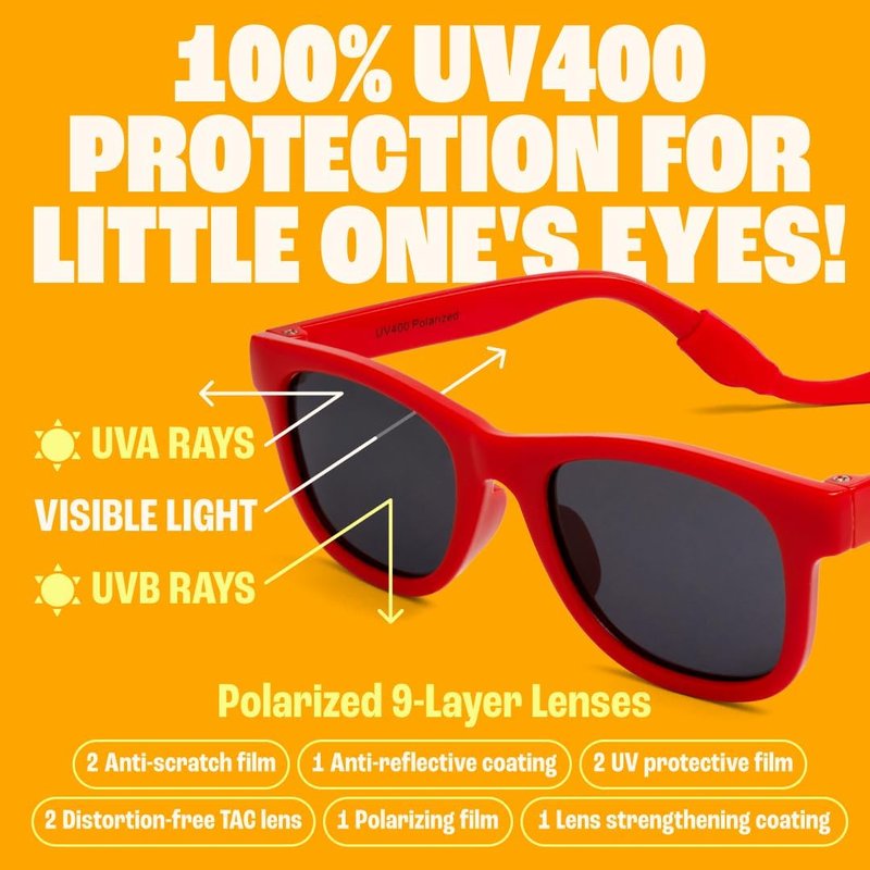Polarized Baby Sunglasses - Unbreakable Flexible Infant Shades | For Newborns & Toddlers 0-24 Months