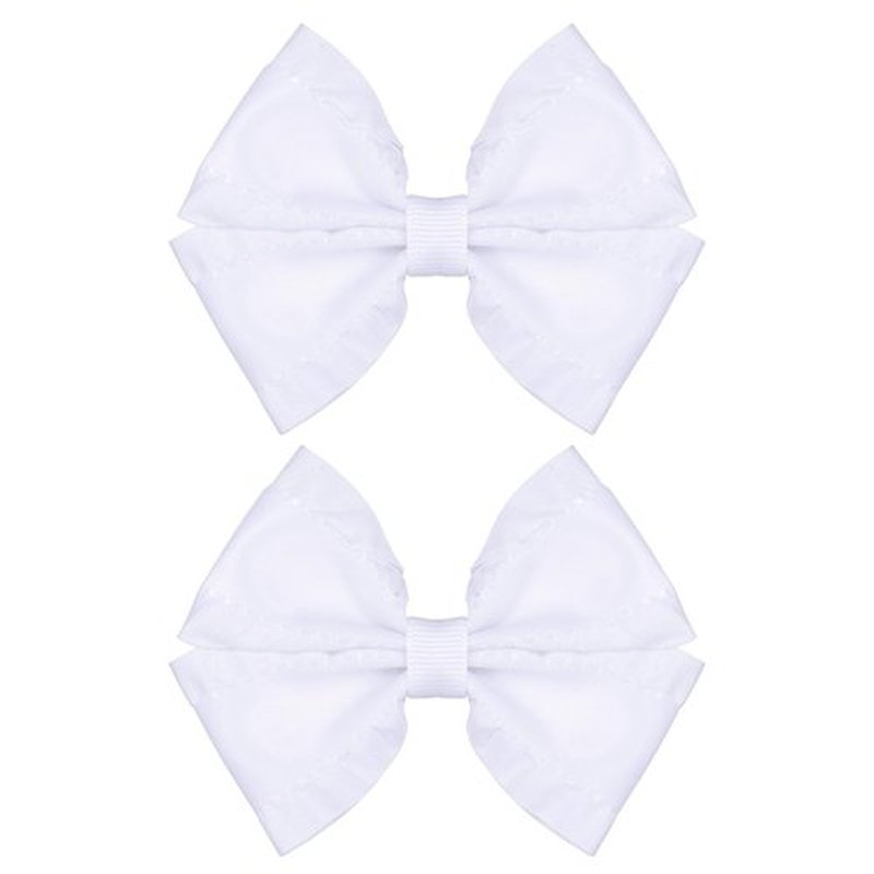 3" Ruffled Ribbon Hair Bows White Small Satin Bow Alligator Clips Barrettes Hairpins Wedding Communion Pageant Party Dress Decor Accessory For Baby Teen Toddler Flower Girls Kids