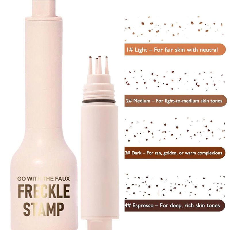 Faux Freckle Stamp Pen - Waterproof, Long-Lasting Freckle Makeup Tool | Medium 5-Point Design for Natural Sunkissed Look