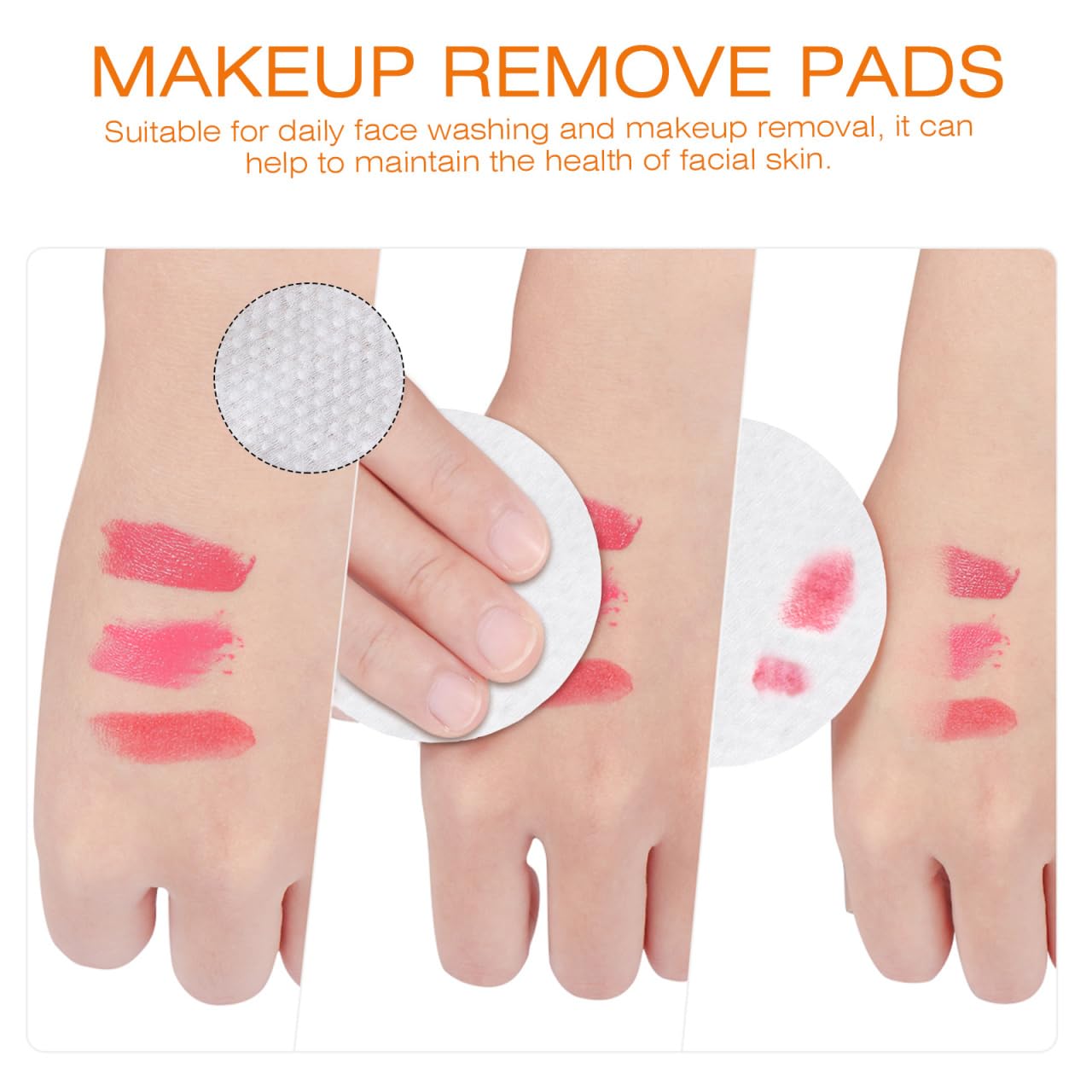 Cotton Rounds 600pcs Makeup Remover Pads Non-Woven Facial Cleansing Wipes Cosmetic Cleaning Pads Daily Face Wipes for Make Up Deep Skin Cleaning