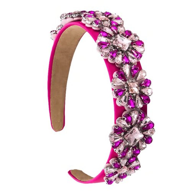 MUQINGWAN Fashion Women's Headband, Women Headband Gorgeous Retro Crystal Rhinestone Girl's Headband, Accessories For Women And Girl (Rose)