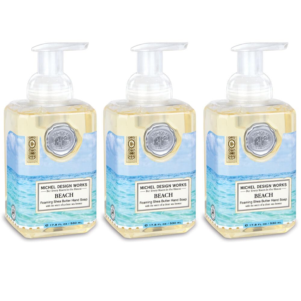 Michel Design Works Foaming Hand Soap, Beach, 17.8 Fl oz, Pack of 3