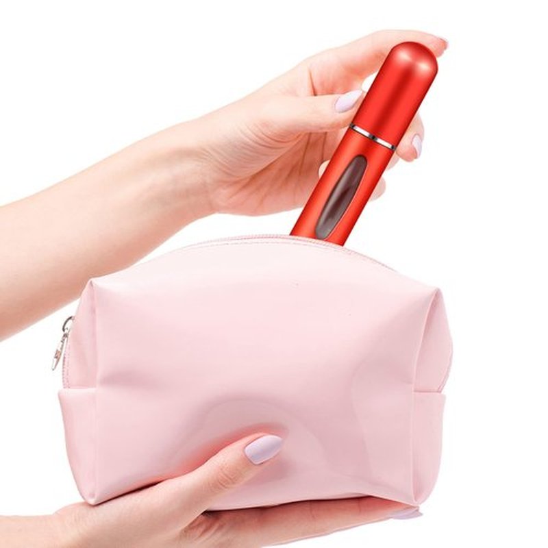 Fivexing 2Pcs Refillable Perfume Atomizer Bottles，Portable Mini Separate Perfume Bottle，Travel and Outings Spray Boxes Dispensers 5ml/0.2oz(Red)