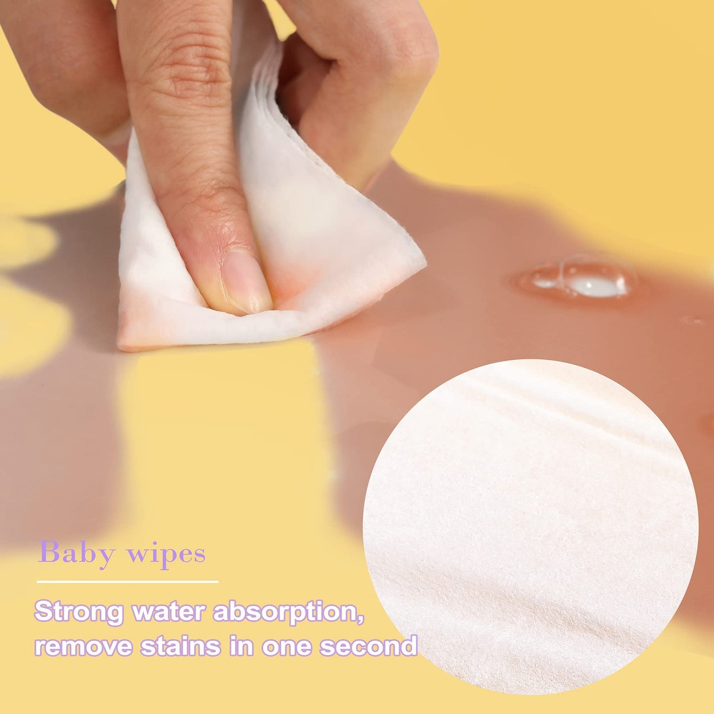 HAPPY BUM - 180 Count Saline Baby Wipes, Unscented, 7.4 x 7.2 Inch, Moist and Refreshing, Multi-Purpose Use, Ideal for Travel