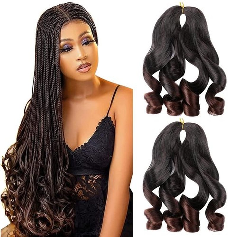 French Curly Braiding Hair 6 Pack 12 Inch Spanish Curly Braiding Hair for Box Braids Loose Wave Braiding Hair Pre Stretched Crochet Braids Synthetic Micro Spiral Curl Braiding (12Inch Pack of 6, T33)