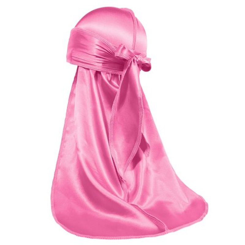 ForceWave Silky Durag for Men Wave Cap Satin Dorag for Men Women 360 Wave (Hot Pink)