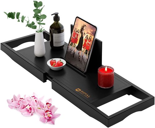 ROYAL CRAFT WOOD Premium Bathtub Tray - Expandable Bath Tray for Tub - Luxury Bathtub & Bathroom Accessories