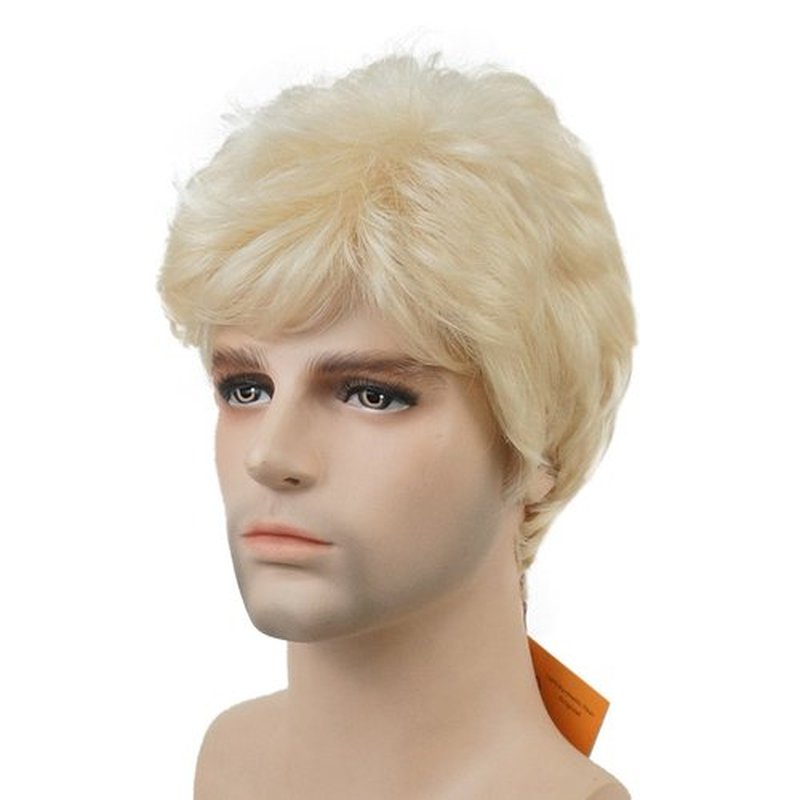 Lydell Men Wig Natural Short Straight Hair Synthetic Full Wigs (613 Light blonde)