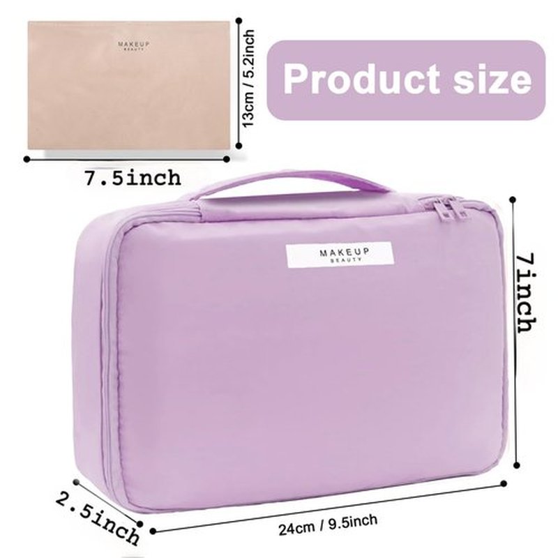 Travel Makeup Bag Cosmetic Bag Makeup Bag Toiletry bag for women and men (Purple)