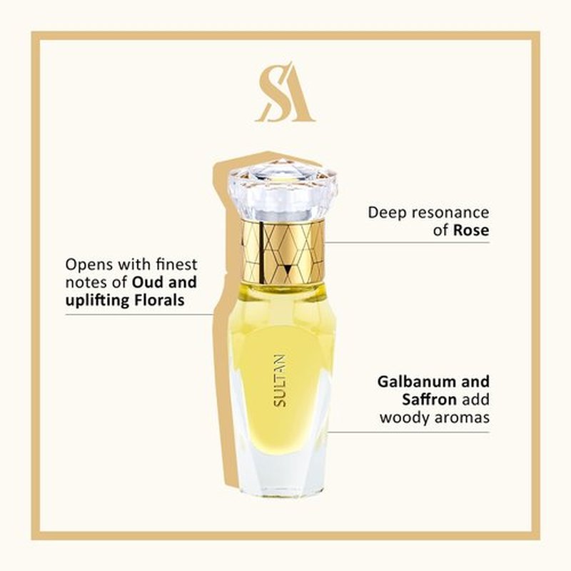 Swiss Arabian Sultan - Luxury Products From Dubai - Long Lasting Arabian Perfume Oil for Women and Men - Floral and Oud Fragrance - 0.4 oz
