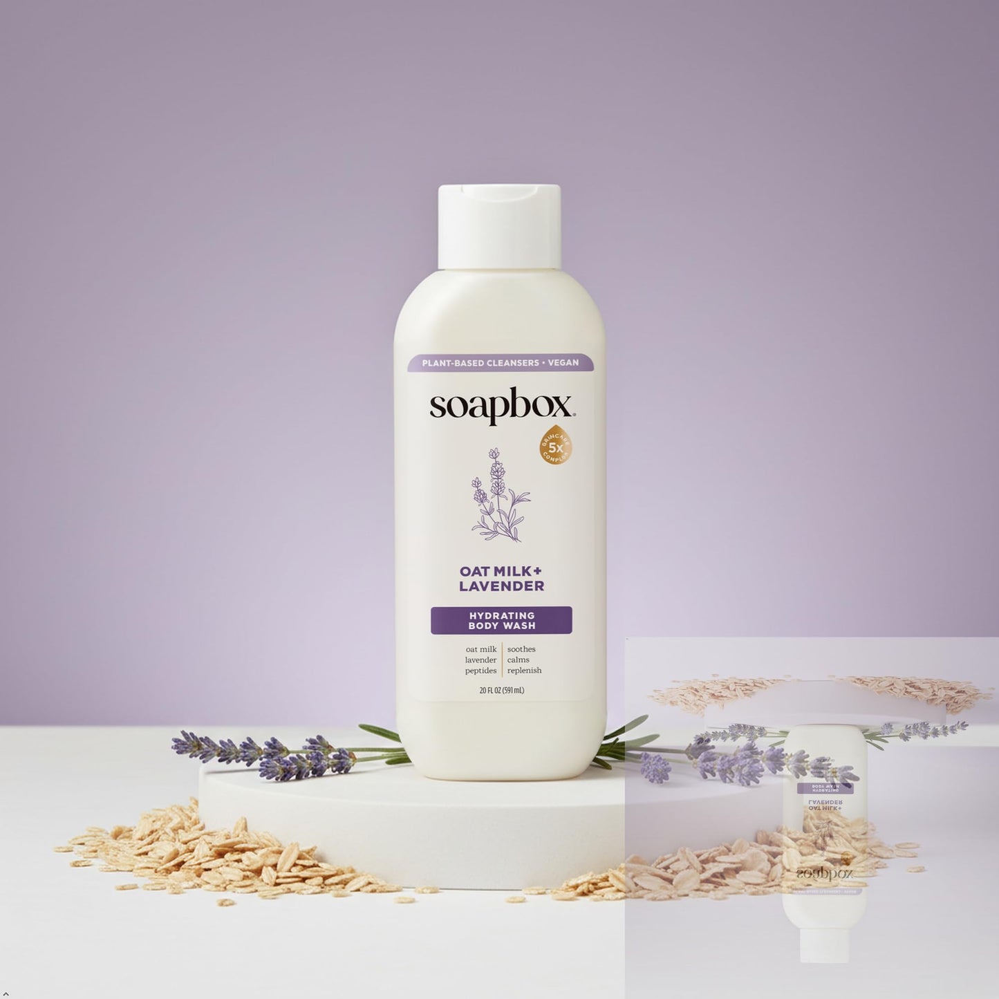 Soapbox Moisturizing Body Wash, Oatmilk & Lavender Shower Gel - Hydrating Natural Body Wash with Shea Butter - Clean Ingredients Free of Harsh Chemicals, Sulfates, Parabens & Silicones - 2 Pack