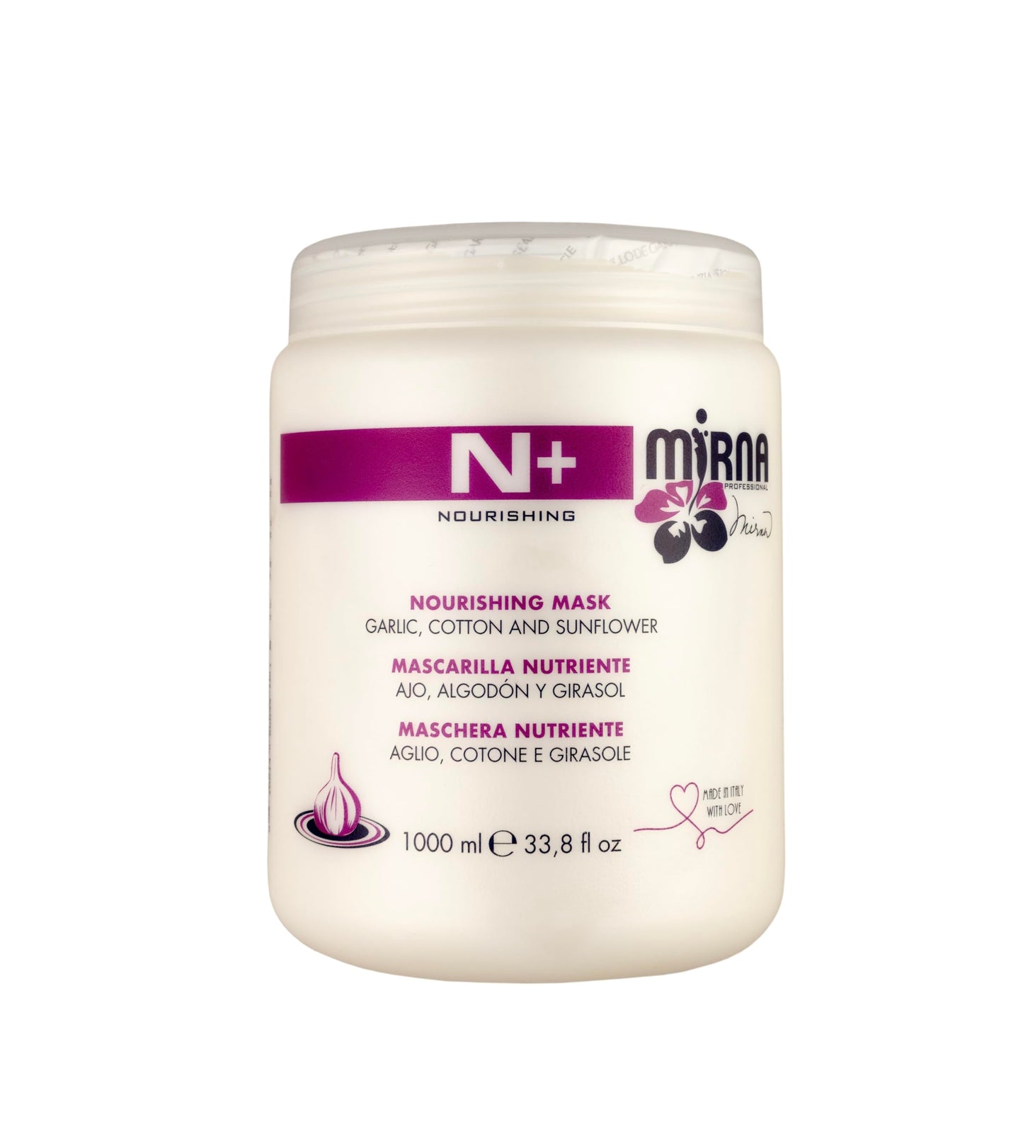 Mirna Professional N+ Nourishing Mask with Garlic, Cotton and Sunflower 1000ml/33.8oz
