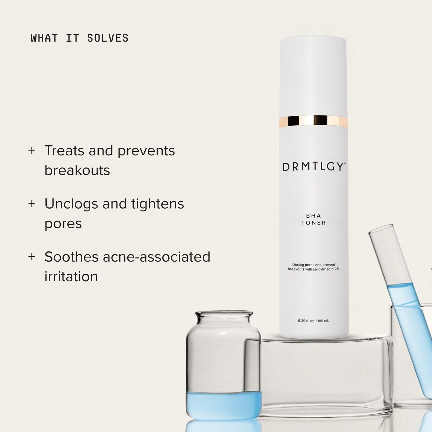 DRMTLGY BHA Clarifying Toner for Face – with 2% Salicylic Acid – Face Toner & Acne Treatment – Pore Reducing Skincare for Oily & Acne-Prone Skin (6.39 oz/189 ml)