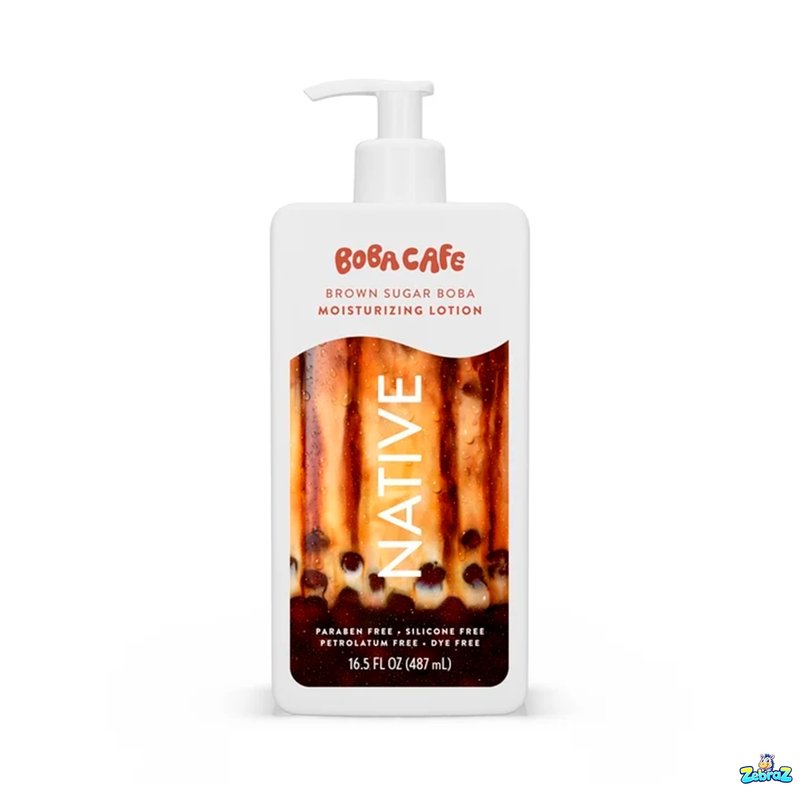 Native Moisturizing Body Lotion, Limited Edition Brown Sugar Boba, Silicone Free for Women and Men, Boba Café, 16.5 oz - Pack Of 02